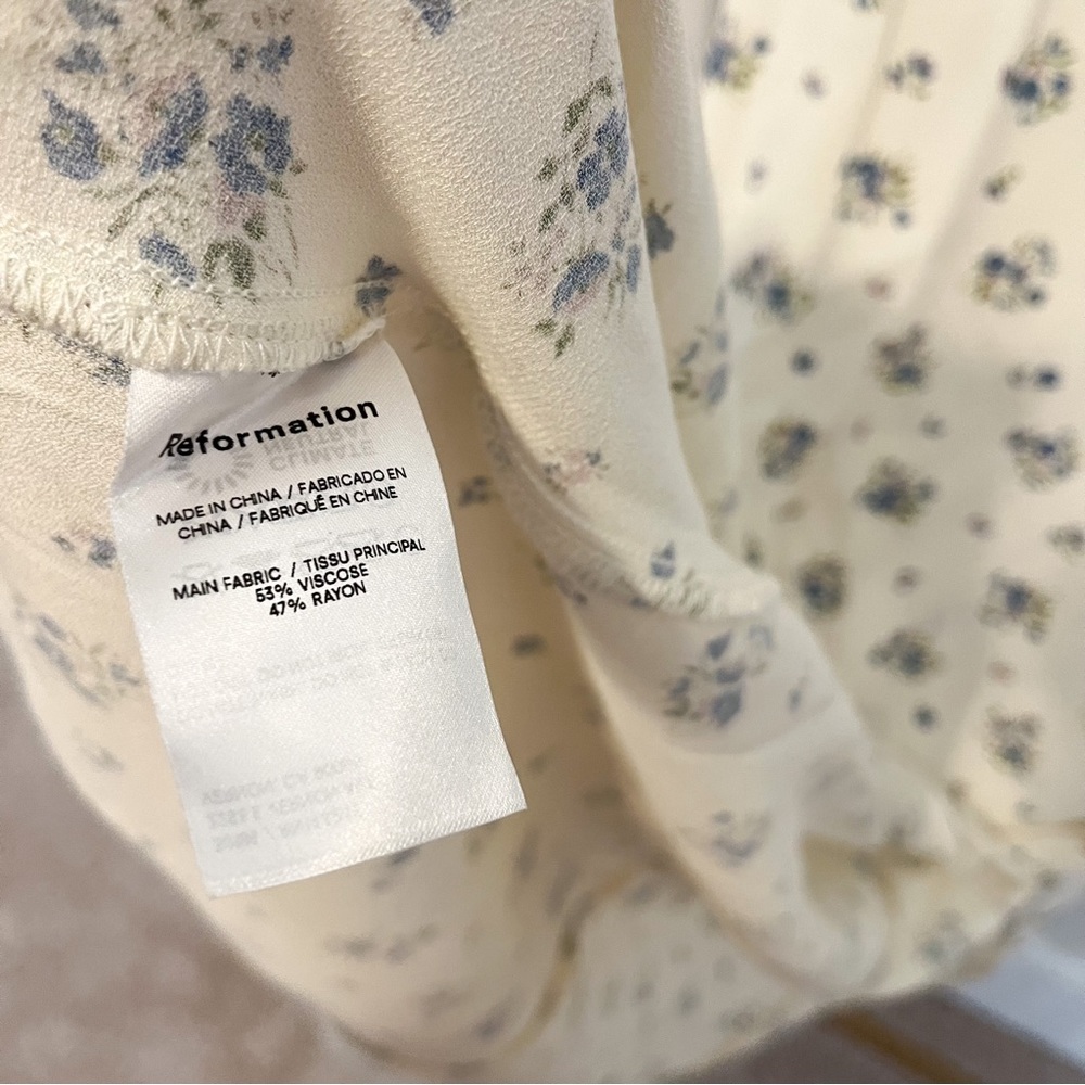 Reformation Crimini Mini Floral White Slip Dress - Picture 7 of 7